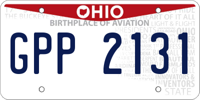 OH license plate GPP2131