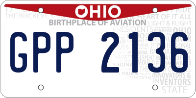 OH license plate GPP2136