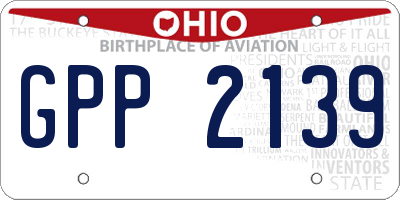 OH license plate GPP2139