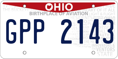 OH license plate GPP2143