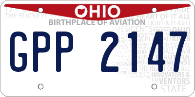 OH license plate GPP2147
