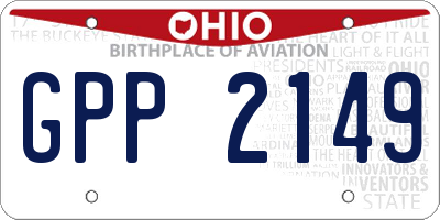 OH license plate GPP2149