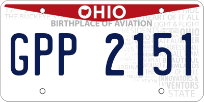 OH license plate GPP2151