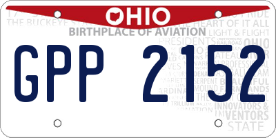 OH license plate GPP2152