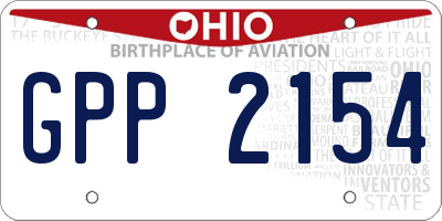 OH license plate GPP2154