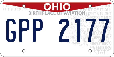 OH license plate GPP2177