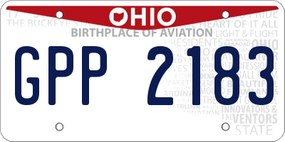 OH license plate GPP2183
