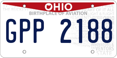 OH license plate GPP2188