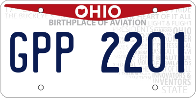 OH license plate GPP2201
