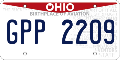 OH license plate GPP2209