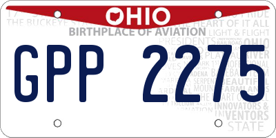 OH license plate GPP2275