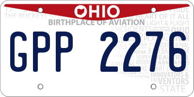 OH license plate GPP2276