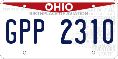 OH license plate GPP2310
