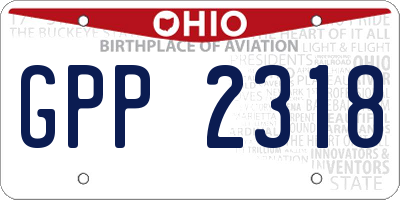 OH license plate GPP2318