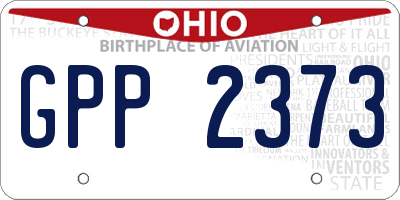 OH license plate GPP2373