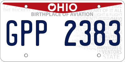 OH license plate GPP2383