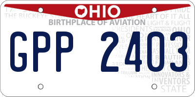 OH license plate GPP2403