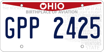 OH license plate GPP2425