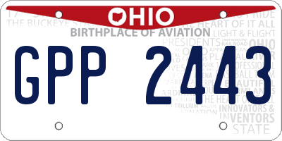 OH license plate GPP2443