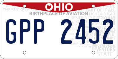 OH license plate GPP2452