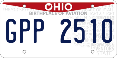 OH license plate GPP2510