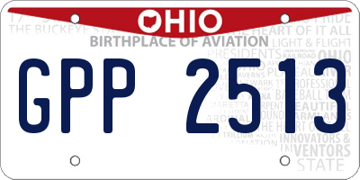 OH license plate GPP2513