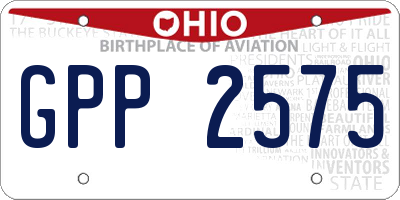 OH license plate GPP2575