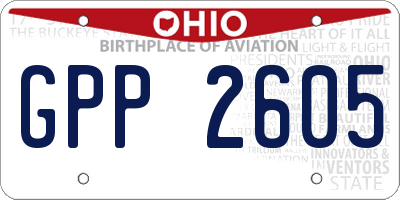 OH license plate GPP2605