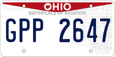 OH license plate GPP2647