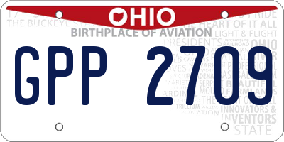 OH license plate GPP2709