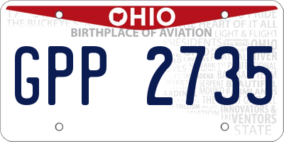 OH license plate GPP2735