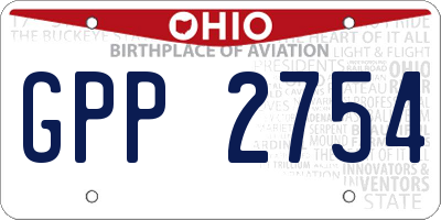 OH license plate GPP2754