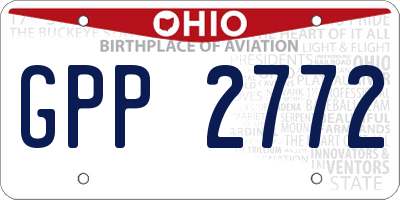 OH license plate GPP2772