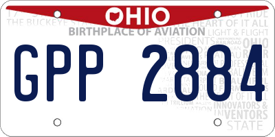 OH license plate GPP2884