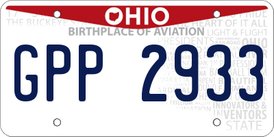 OH license plate GPP2933
