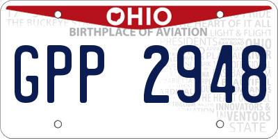 OH license plate GPP2948