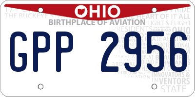 OH license plate GPP2956