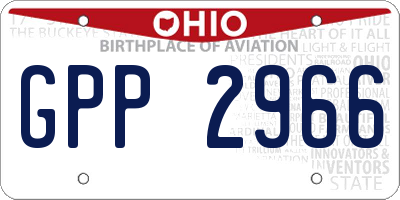 OH license plate GPP2966