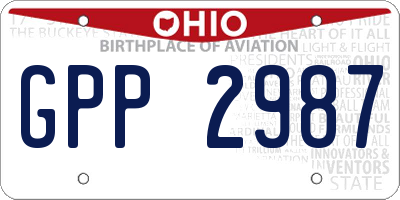 OH license plate GPP2987