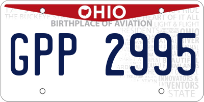 OH license plate GPP2995