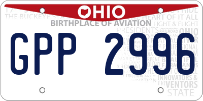 OH license plate GPP2996