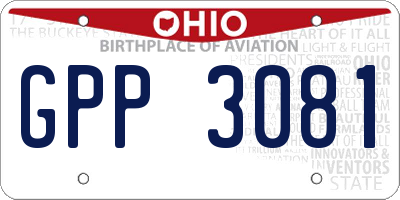 OH license plate GPP3081