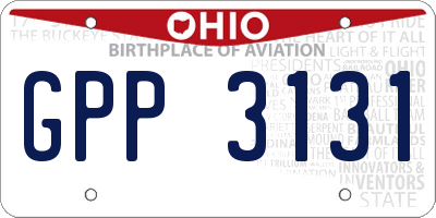 OH license plate GPP3131