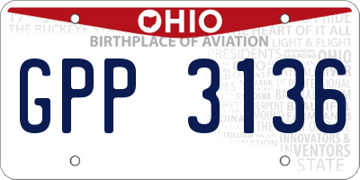 OH license plate GPP3136