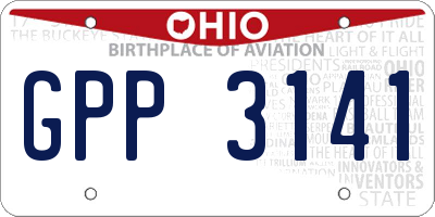 OH license plate GPP3141