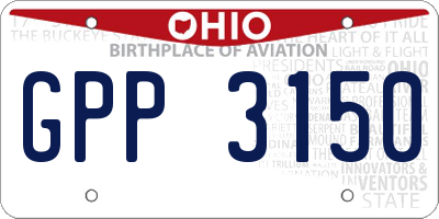OH license plate GPP3150