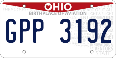 OH license plate GPP3192