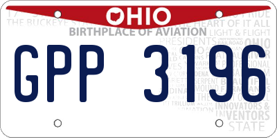 OH license plate GPP3196