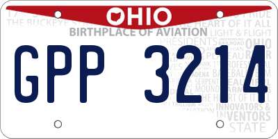 OH license plate GPP3214