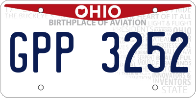 OH license plate GPP3252